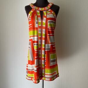 BCBG Maxazria sz S‎ bright multicolor retro mini shift dress